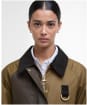 Women's Barbour Alma Waxed Jacket - Sand / Archive Olive / Beech