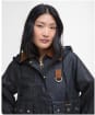 Women's Barbour Erma Waxed Jacket - Black / Ancient Tartan
