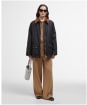 Women's Barbour Raelynn Waxed Jacket - Black / Ancient Tartan