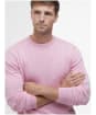 Men's Barbour Pima Cotton Crew Neck Sweater - True Pink