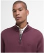 Men’s Barbour Cotton Half Zip Sweater - Burnt Heather