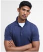 Men's Barbour Buston Short Sleeve Knitted Polo Shirt - Navy