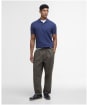 Men's Barbour Buston Short Sleeve Knitted Polo Shirt - Navy