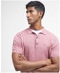 Men's Barbour Buston Short Sleeve Knitted Polo Shirt - Red Spice