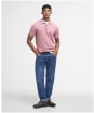 Men's Barbour Buston Short Sleeve Knitted Polo Shirt - Red Spice