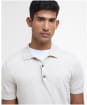Men's Barbour Buston Short Sleeve Knitted Polo Shirt - Antique White