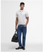 Men's Barbour Buston Short Sleeve Knitted Polo Shirt - Antique White