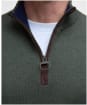 Men's Barbour Bayfield Knitted Half Zip Jumper - Mid Olive