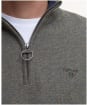 Men's Barbour Cotton Tainsbury Half Zip Sweater - Olive
