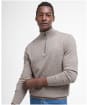 Men's Barbour Cotton Tainsbury Half Zip Sweater - Stone