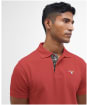 Men's Barbour Tartan Pique Polo Shirt - Red Spice