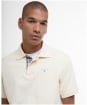 Men's Barbour Tartan Pique Polo Shirt - Antique White
