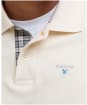 Men's Barbour Tartan Pique Polo Shirt - Antique White