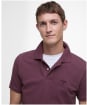 Men's Barbour Washed Sports Polo Shirt - Burnt Heather