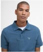 Men's Barbour Lightweight Short Sleeve Sports Cotton Polo Shirt - Dusk Blue