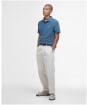 Men's Barbour Lightweight Short Sleeve Sports Cotton Polo Shirt - Dusk Blue
