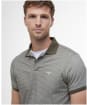 Men's Barbour Shell Printed Short Sleeve Cotton Polo Shirt - Uniform Green