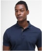 Men's Barbour Premium Tartan Pique Polo Shirt - Navy