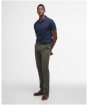 Men's Barbour Premium Tartan Pique Polo Shirt - Navy