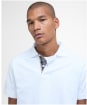 Men's Barbour Premium Tartan Pique Polo Shirt - White