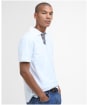 Men's Barbour Premium Tartan Pique Polo Shirt - White