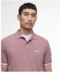Men's Barbour International Lightweight Pique Essential Polo Shirt - Vintage Pink