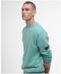 Men's Barbour International Outline Badge Crew - Granite Green