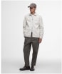 Men's Barbour Glendale Zip Through Cotton Overshirt - Mist