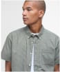 Men's Barbour Shell Short Sleeve Tailored Cotton Shirt - Olive