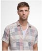 Men's Barbour Oakshore Short Sleeve Summer Cotton Shirt - Washed Stone