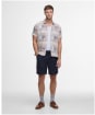 Men's Barbour Oakshore Short Sleeve Summer Cotton Shirt - Washed Stone