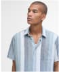 Men's Barbour Portwell Short Sleeve Summer Fit Linen Blend Shirt - Navy