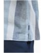Men's Barbour Portwell Short Sleeve Summer Fit Linen Blend Shirt - Navy
