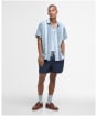 Men's Barbour Portwell Short Sleeve Summer Fit Linen Blend Shirt - Navy