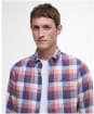 Men's Barbour Hillroad Long Sleeve Tailored Fit Cotton Shirt - Red Spice