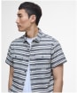 Men's Barbour International Joshua Jacquard Striped Shirt - Navy