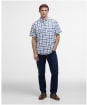 Men's Barbour Glover S/S Linen Blend Regular Fit  Shirt - Brook Blue