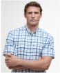 Men's Barbour Glover S/S Linen Blend Regular Fit  Shirt - Navy
