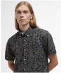 Men's Barbour Sidmouth Printed Short Sleeve Tailored Fit Shirt - Navy