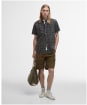 Men's Barbour Sidmouth Printed Short Sleeve Tailored Fit Shirt - Navy