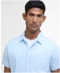 Men's Barbour Garment Dyed Nelson Short Sleeve Regular Fit Shirt - Light Blue