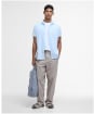 Men's Barbour Garment Dyed Nelson Short Sleeve Regular Fit Shirt - Light Blue