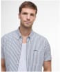 Men's Barbour Cresswell Seersucker Summer Fit Shirt - Navy