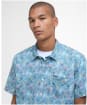 Men's Barbour Devon Printed Summer Fit Shirt - Dusk Blue