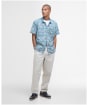 Men's Barbour Devon Printed Summer Fit Shirt - Dusk Blue