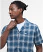 Men's Barbour Fairlands Short Sleeve Regular Fit Check Shirt - Dusk Blue