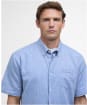 Men's Barbour Nelson Short Sleeve Linen Blend Regular Fit Shirt - Blue