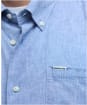 Men's Barbour Nelson Short Sleeve Linen Blend Regular Fit Shirt - Blue