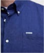 Men's Barbour Nelson Short Sleeve Linen Blend Regular Fit Shirt - Indigo