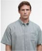 Men's Barbour Nelson Short Sleeve Linen Blend Regular Fit Shirt - Olive